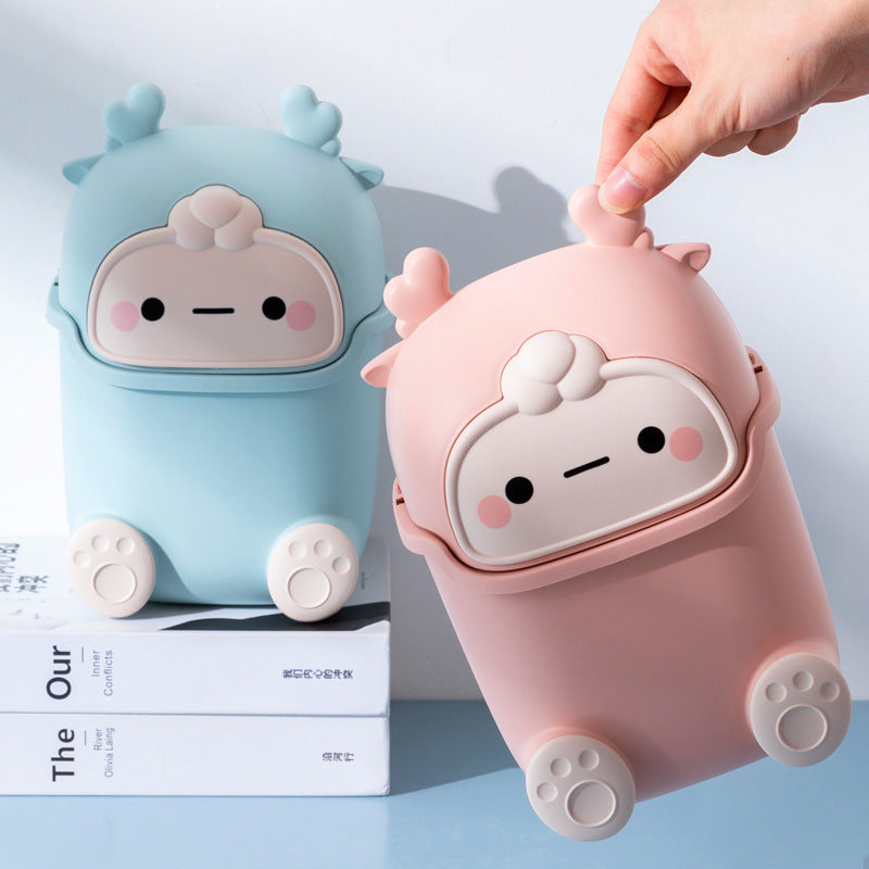 Mini cute desktop trash bin