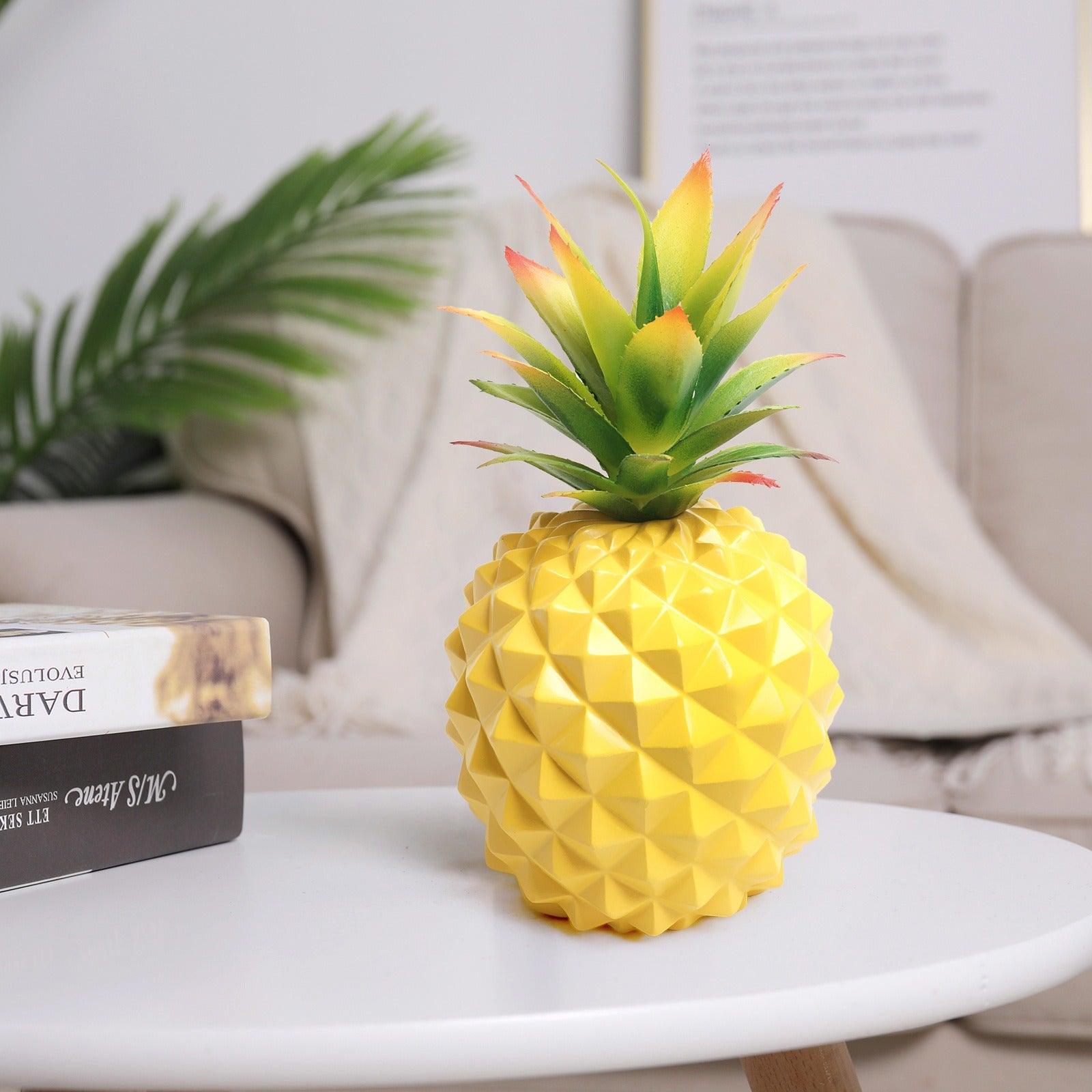 Yellow pineapple desk plant