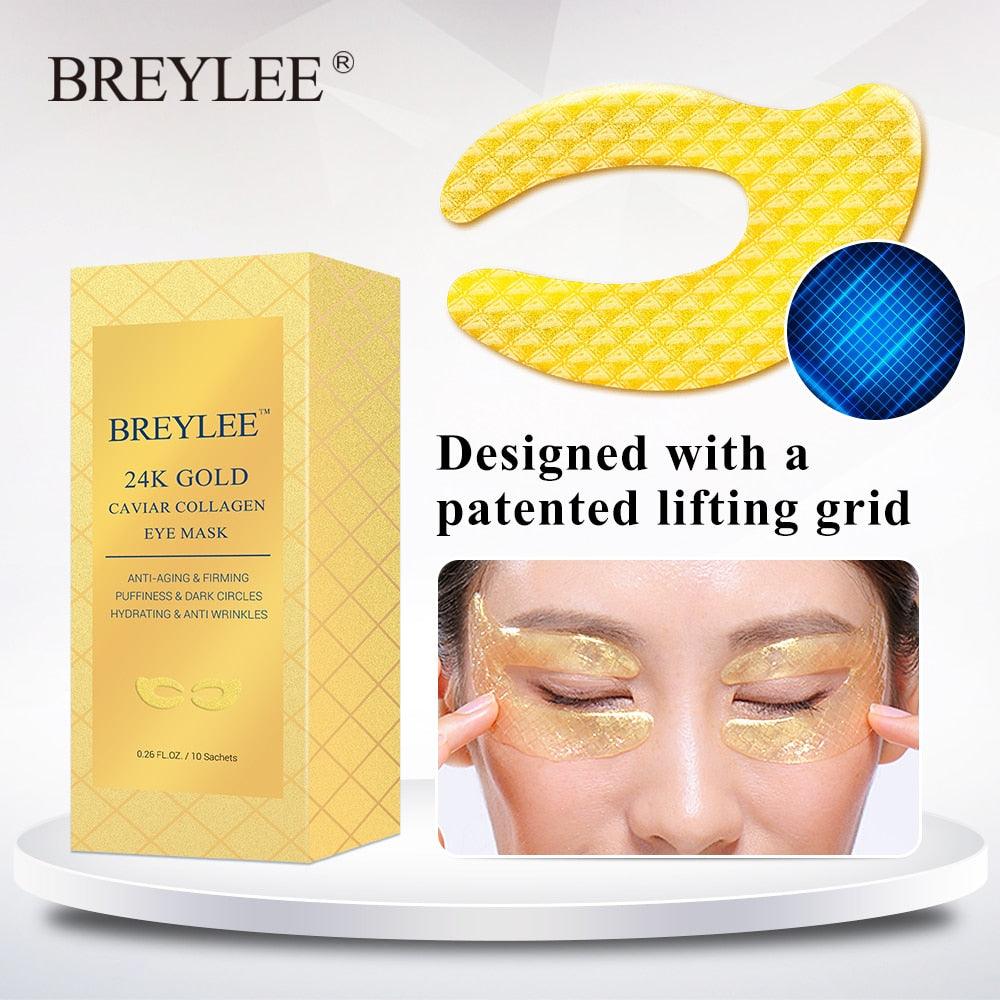 Mascarilla para ojos de oro de 24 quilates, caviar y colágeno