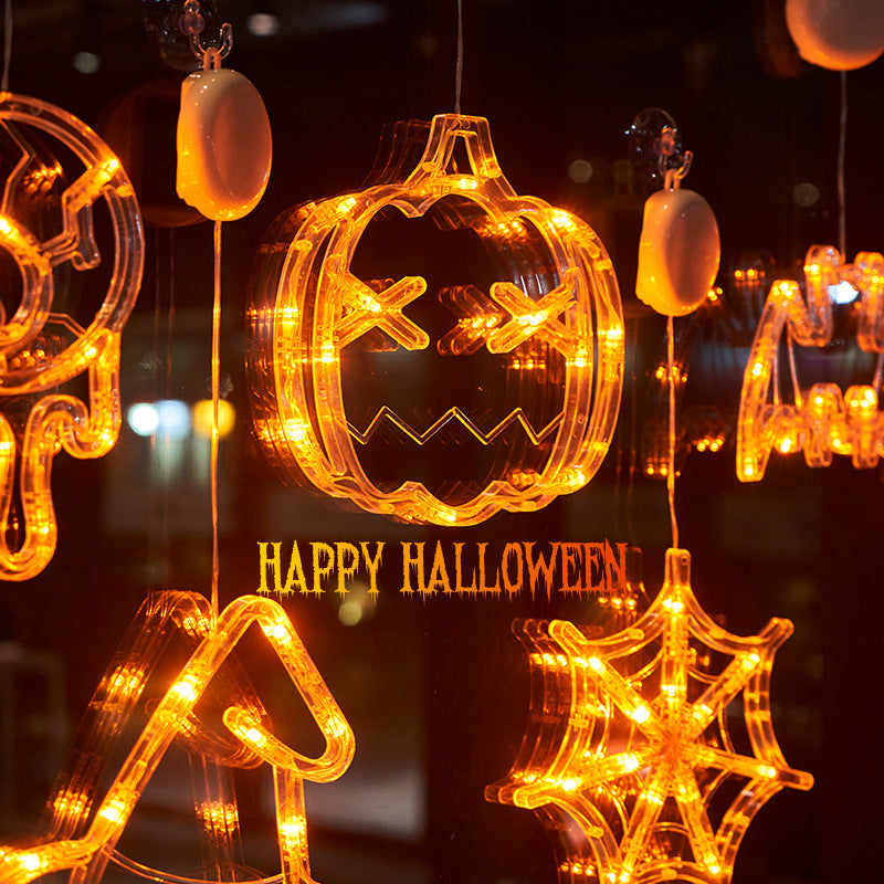 Guirnalda de luces LED con forma de calabaza para Halloween