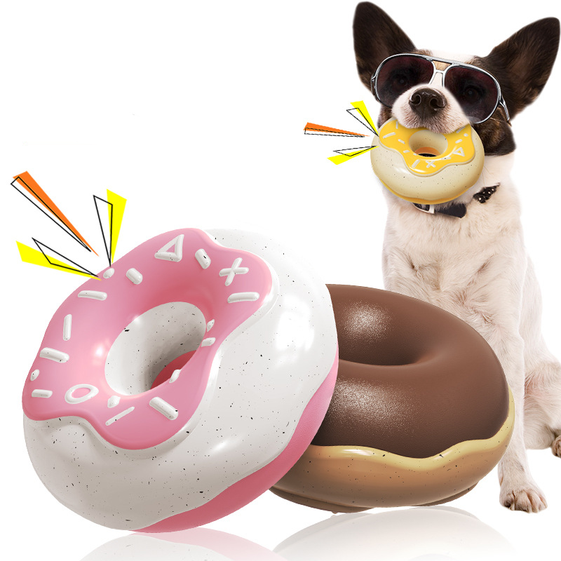 Jouet Donut pour chien avec nettoyeur de dents