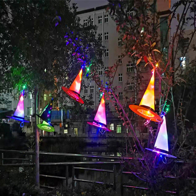 Sombrero de bruja con luces LED para decoración de Halloween