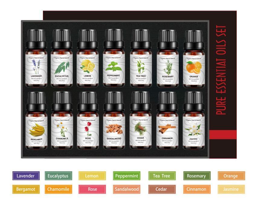 Juego de 14 aceites esenciales de 10 ml