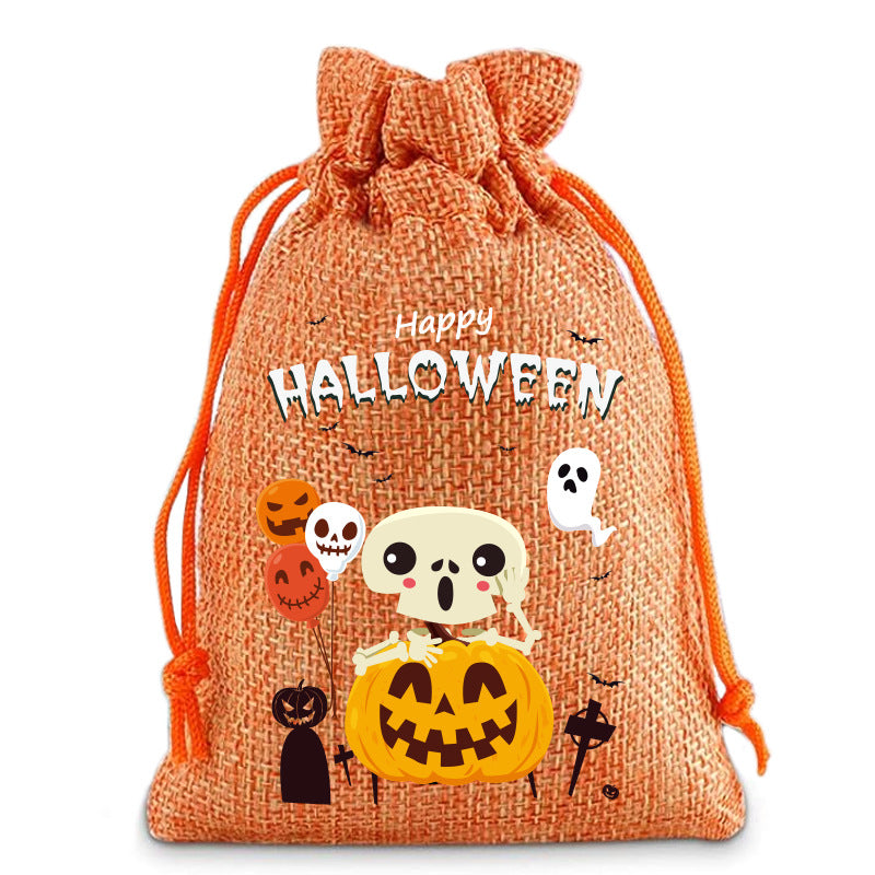 Pequeña bolsa de lino para Halloween