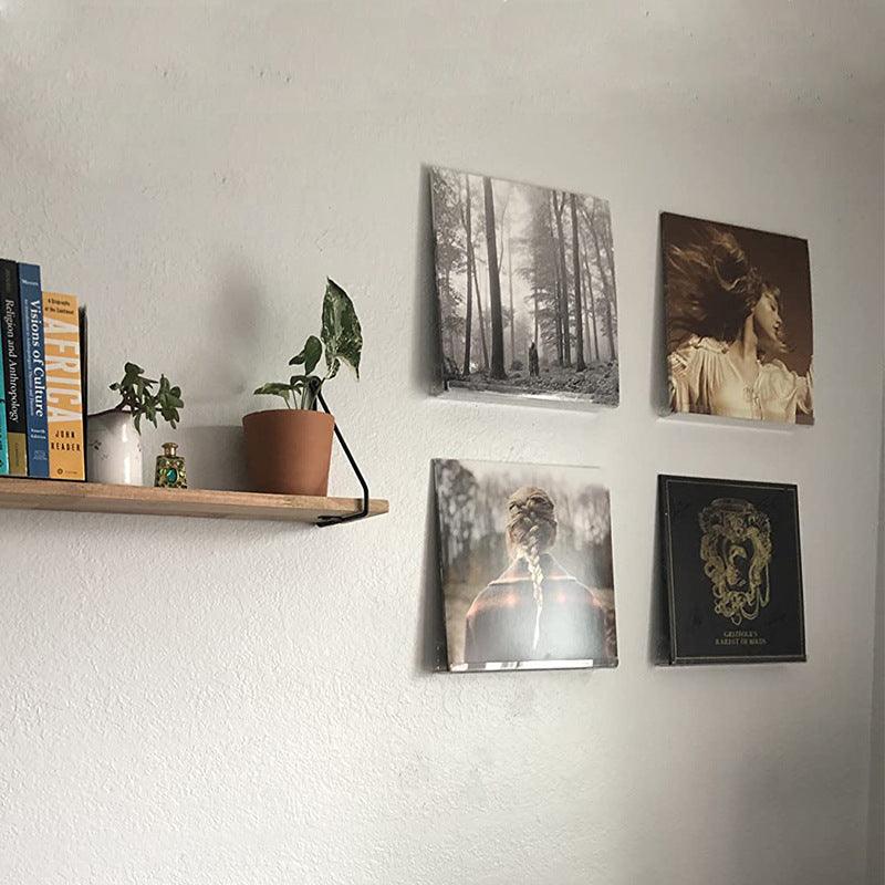 Wall-Mounted Clear Acrylic Vinyl Record Shelf