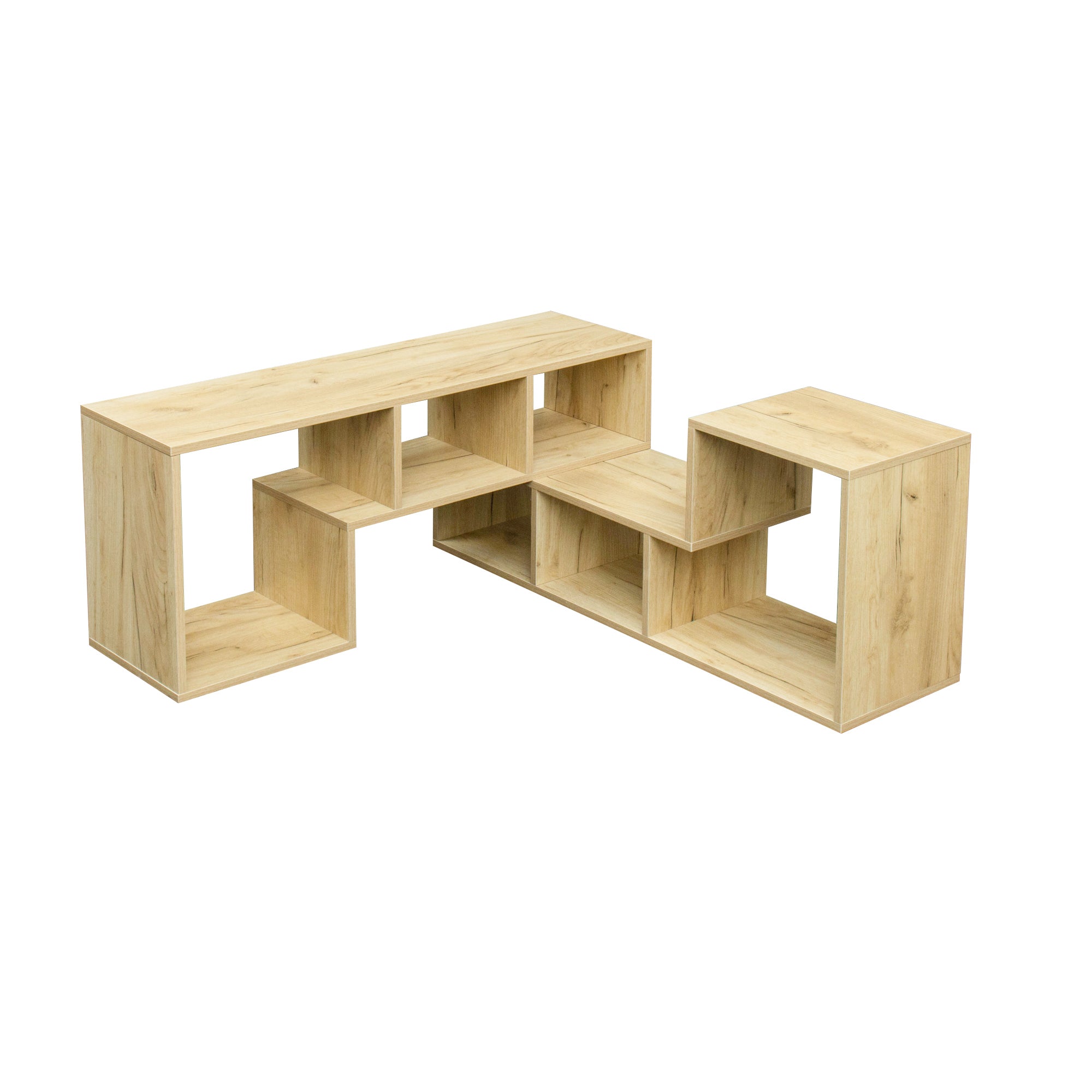 Double L Oak TV Stand