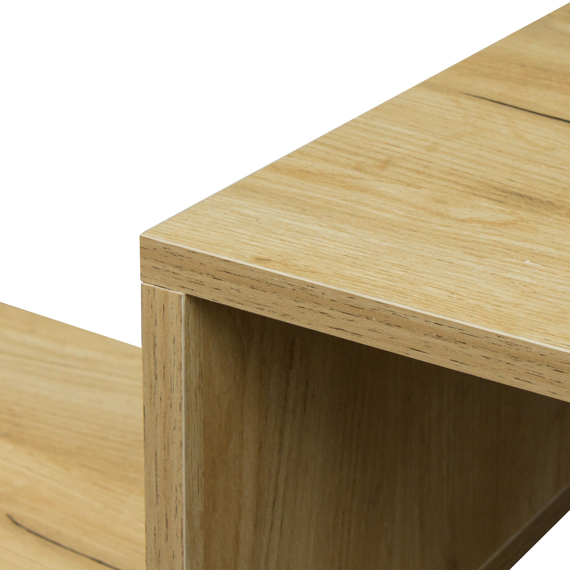 Double L Oak TV Stand