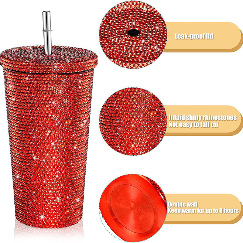 Diamond Insulated Cup with Elegant Stickers