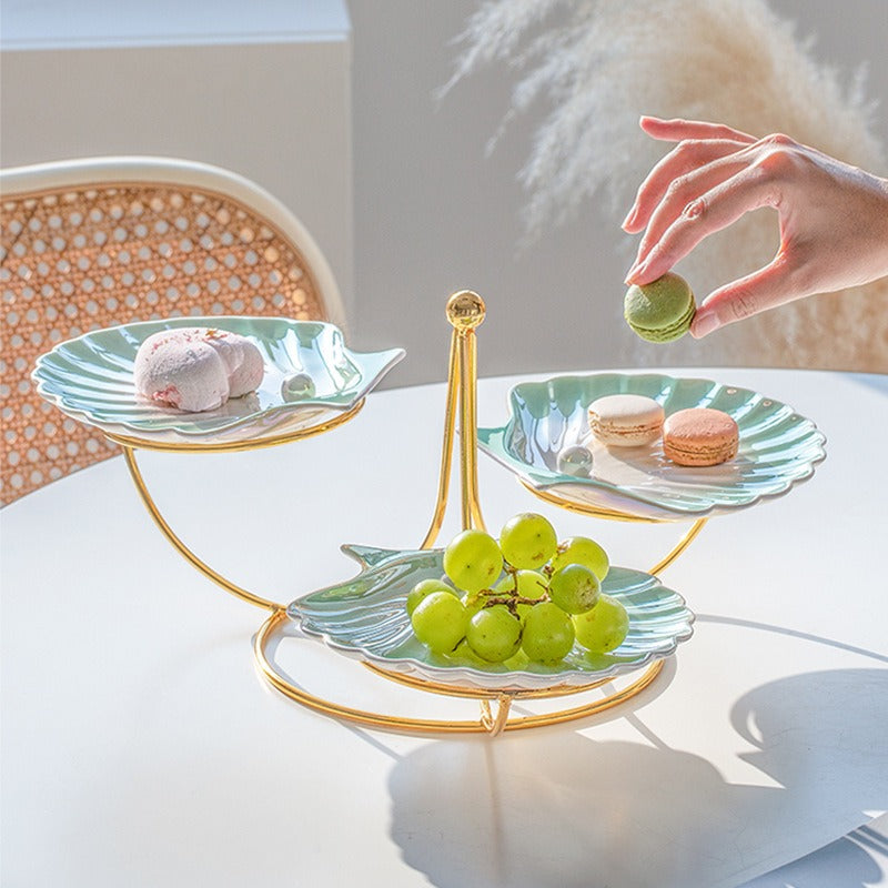 Pearl Shell Multi-Layer Stand for Cakes and Fruits