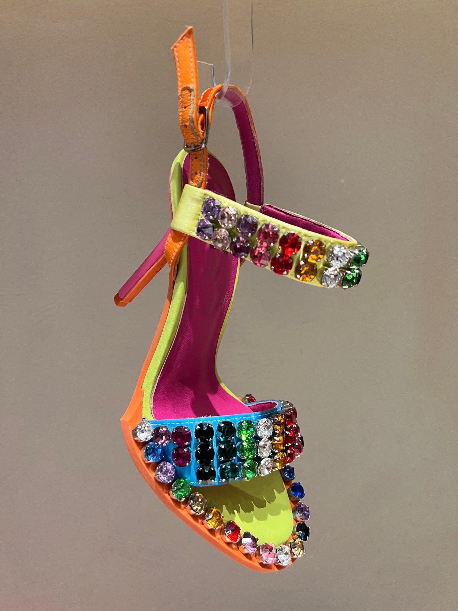 Summer Rhinestone Colorful Heels