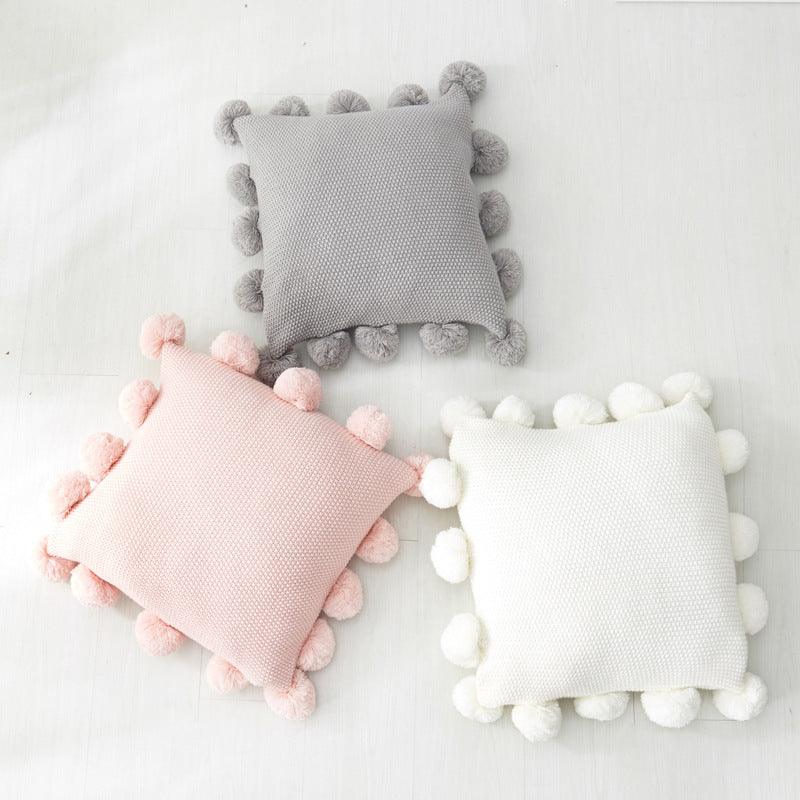 Papadog Solid Color Square Wool Pillow