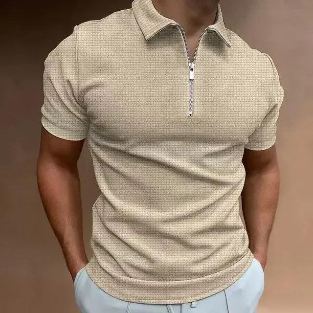 Polo de verano con cremallera y manga corta para hombre