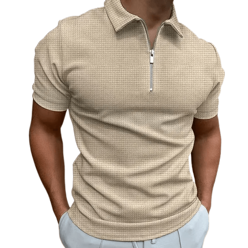 Polo de verano con cremallera y manga corta para hombre