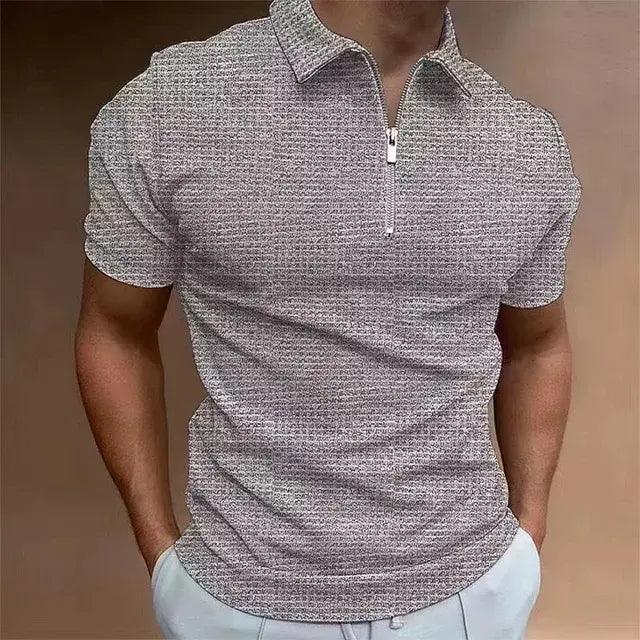 Polo de verano con cremallera y manga corta para hombre