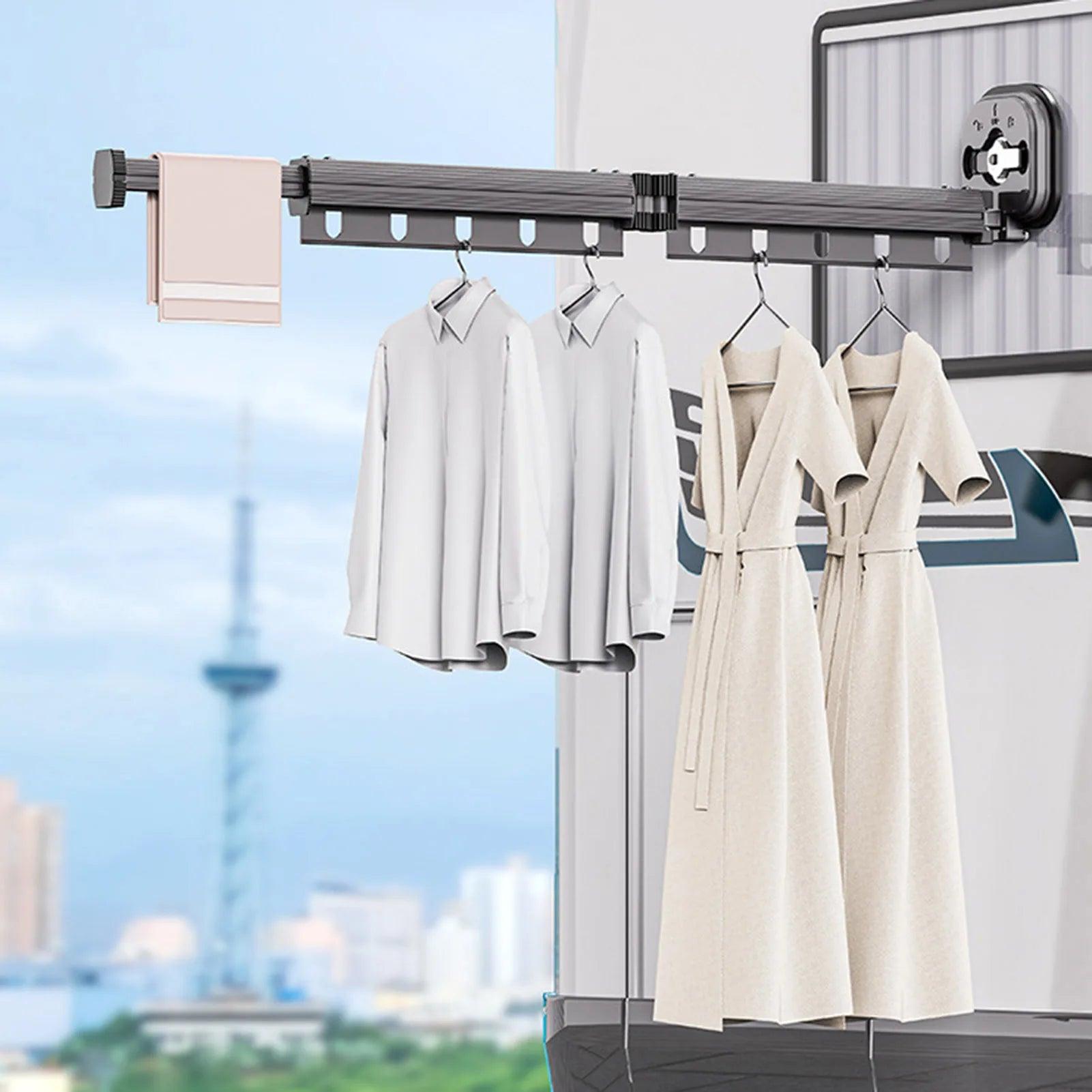 "Save Space with Our Multifunctional Retractable Clothes Drying Hanger!"