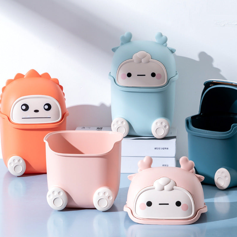 Mini cute desktop trash bin