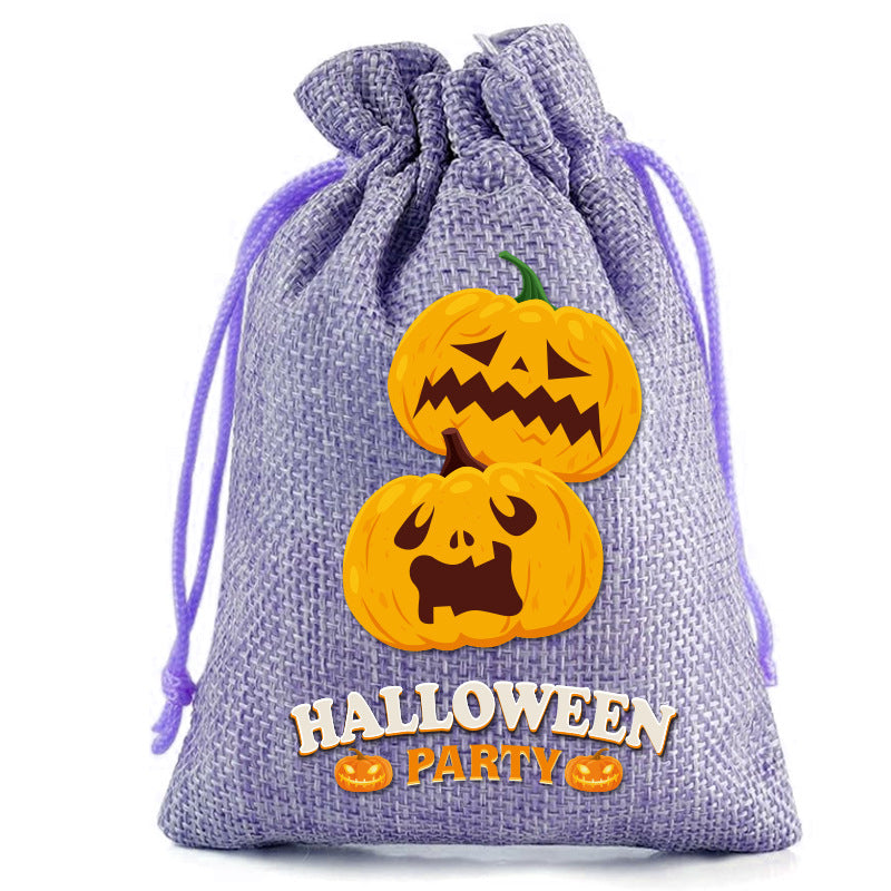 Petit sac en lin pour Halloween