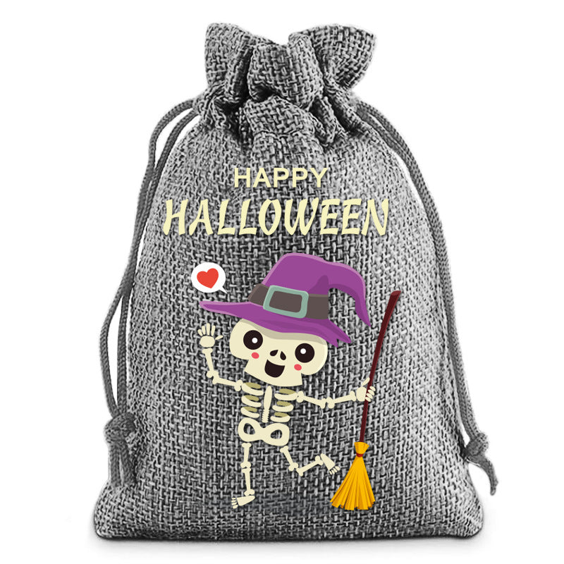 Petit sac en lin pour Halloween