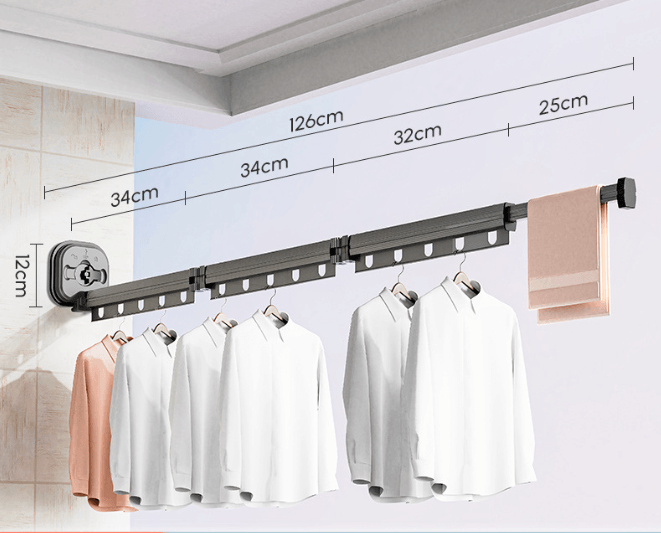 "Save Space with Our Multifunctional Retractable Clothes Drying Hanger!"