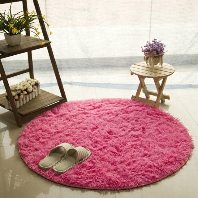 Round Faux Fur Rug