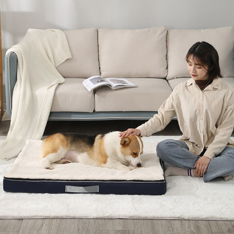 Tapis pour chien en mousse à mémoire de forme, lavable