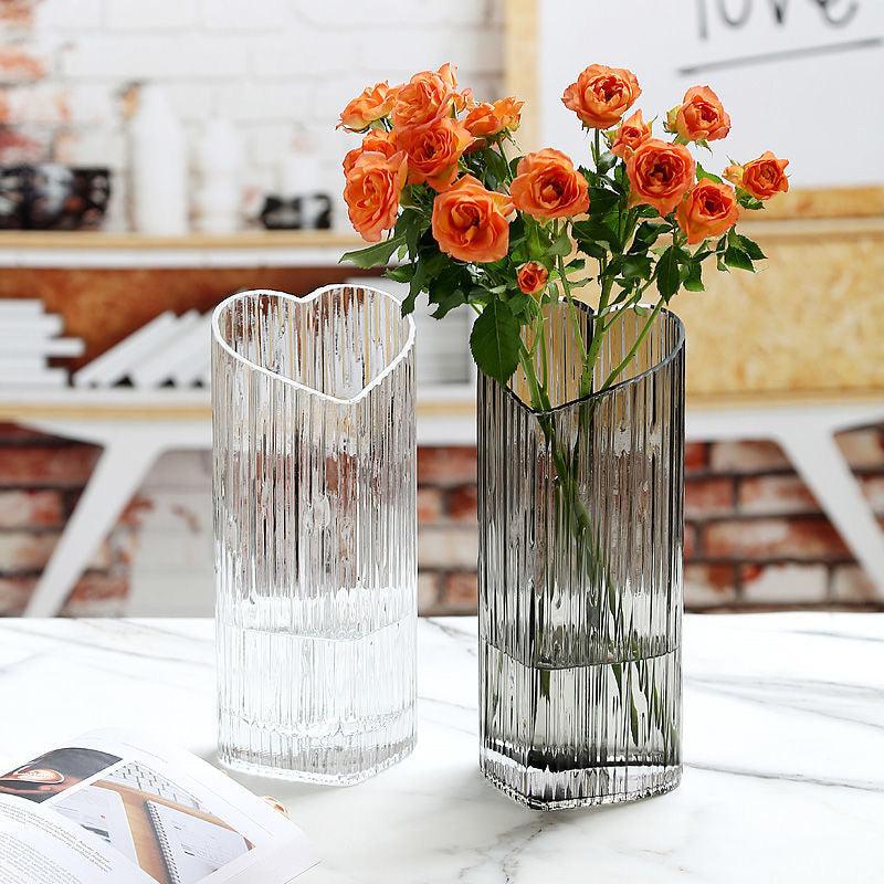 Vase d'amour en verre de luxe pour fleurs séchées