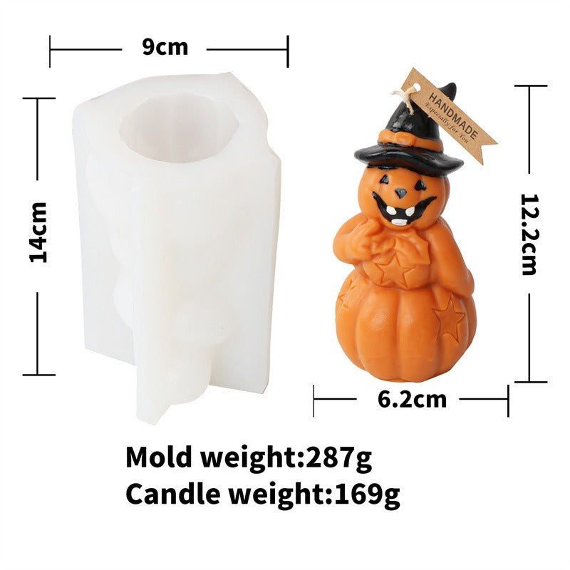 Molde para vela de calabaza de Halloween