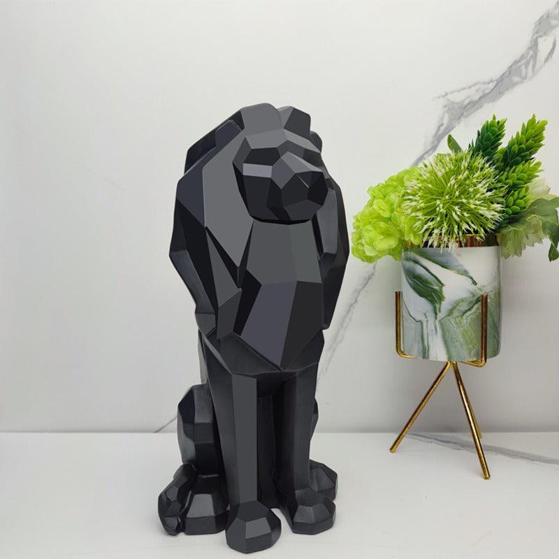 Geometric lion resin