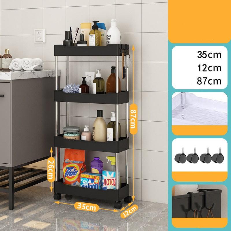 Estante rodante multifuncional: baño, cocina y más