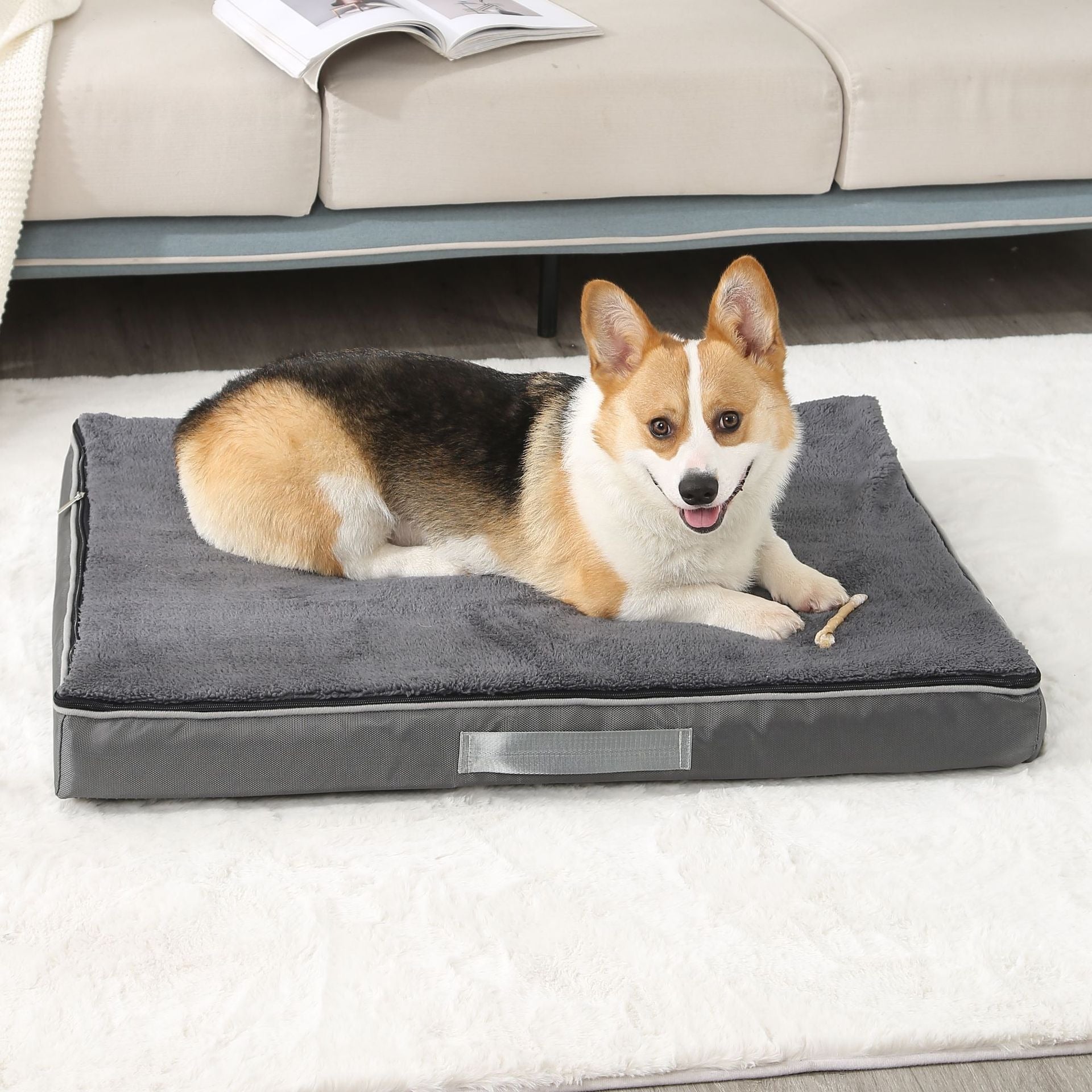 Tapis pour chien en mousse à mémoire de forme, lavable