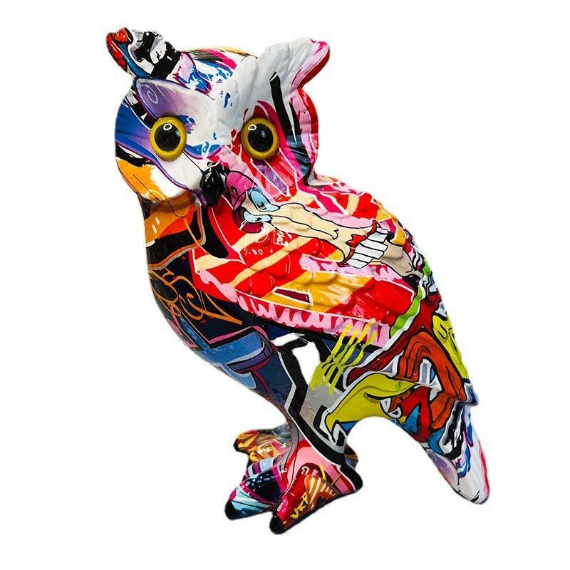 Creative colorful owl resin ornaments