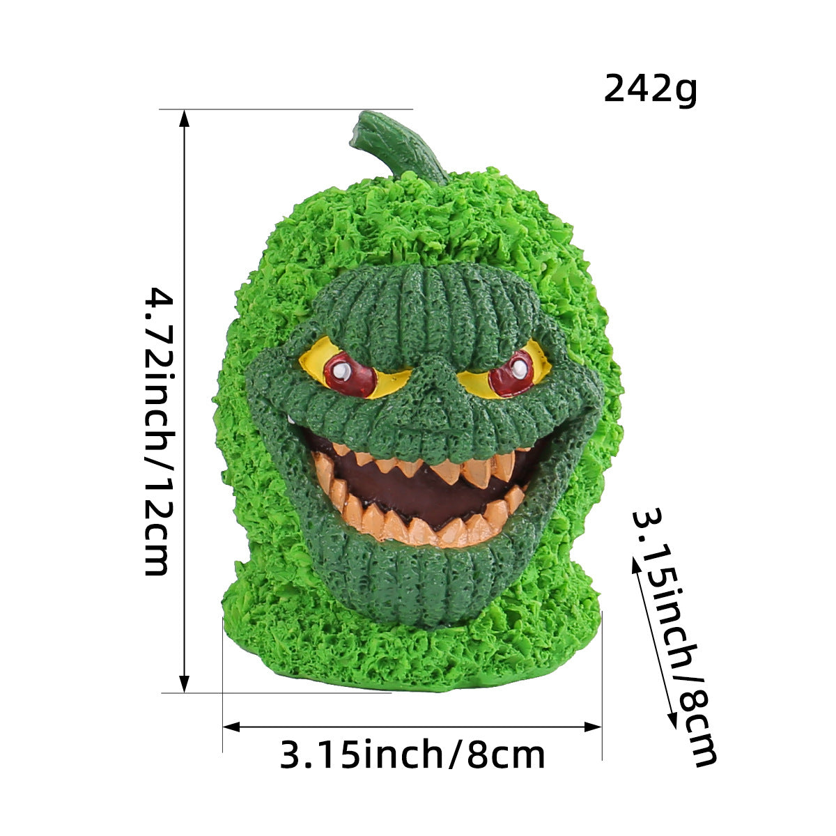 Green Pumpkin Monster Decor