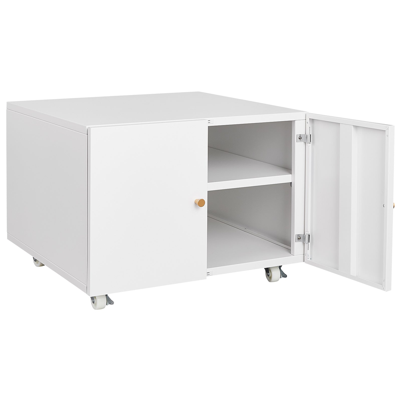 White mobile office cabinet