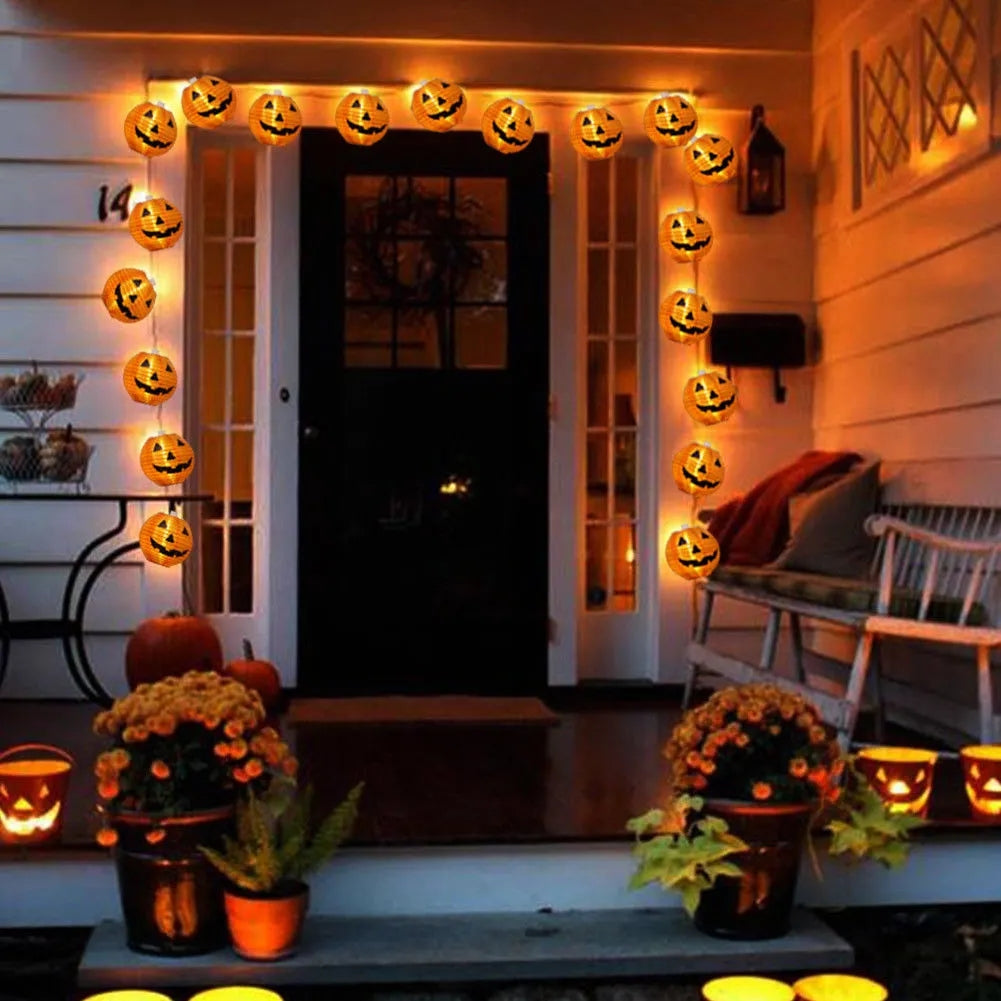 Guirlandes lumineuses LED pour Halloween en forme de citrouille