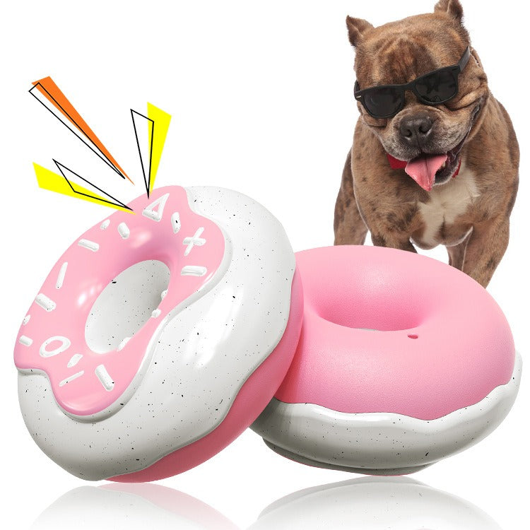 Jouet Donut pour chien avec nettoyeur de dents