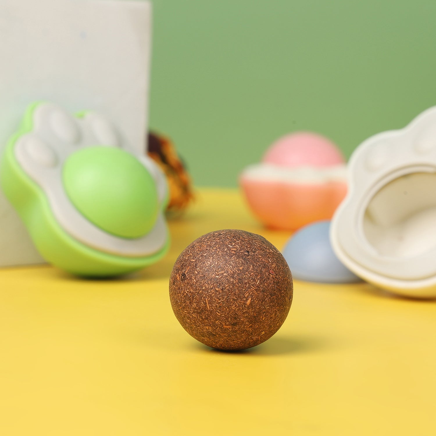 Wooden fruity ball for cats