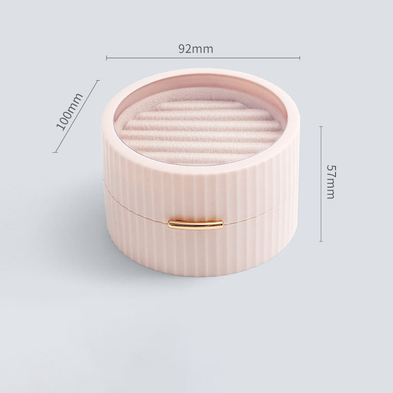 Round Portable Jewelry Box for Rings & Earrings