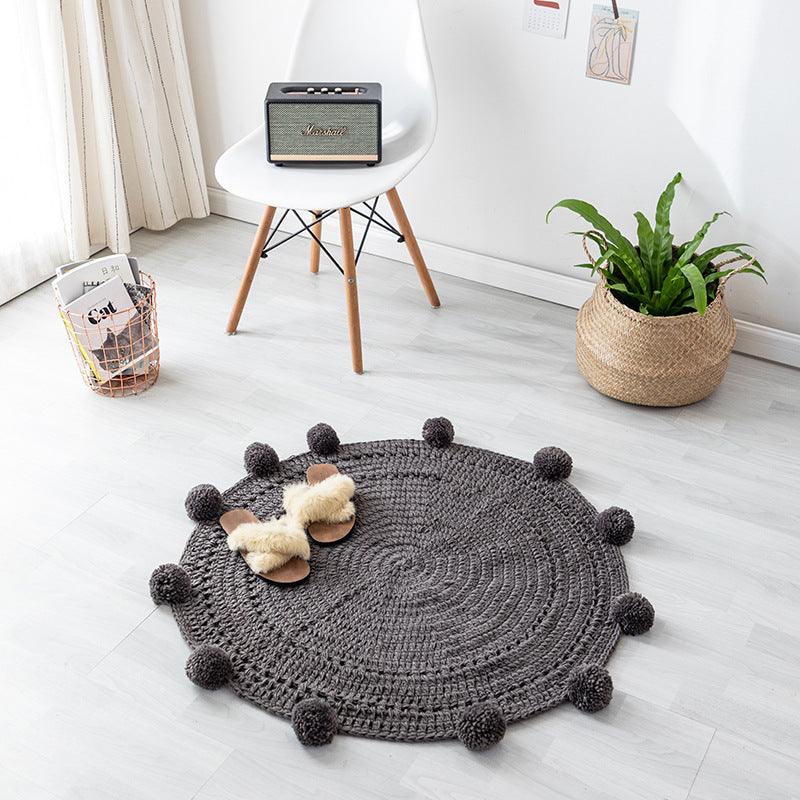 Handmade wool round rug