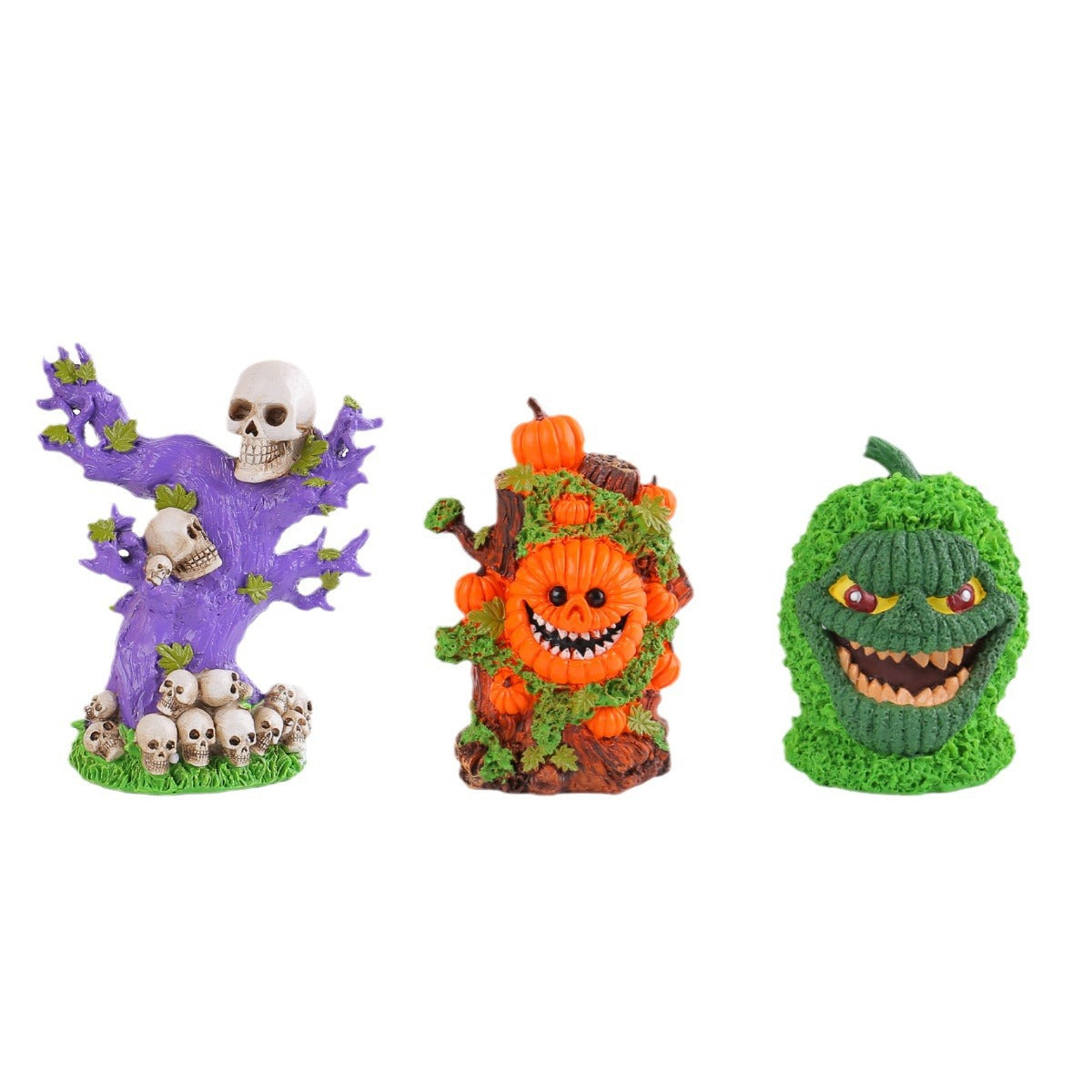 Green Pumpkin Monster Decor