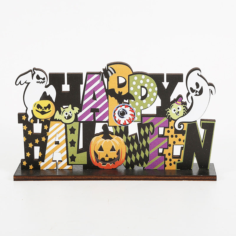 Wooden Pumpkin Decor Halloween