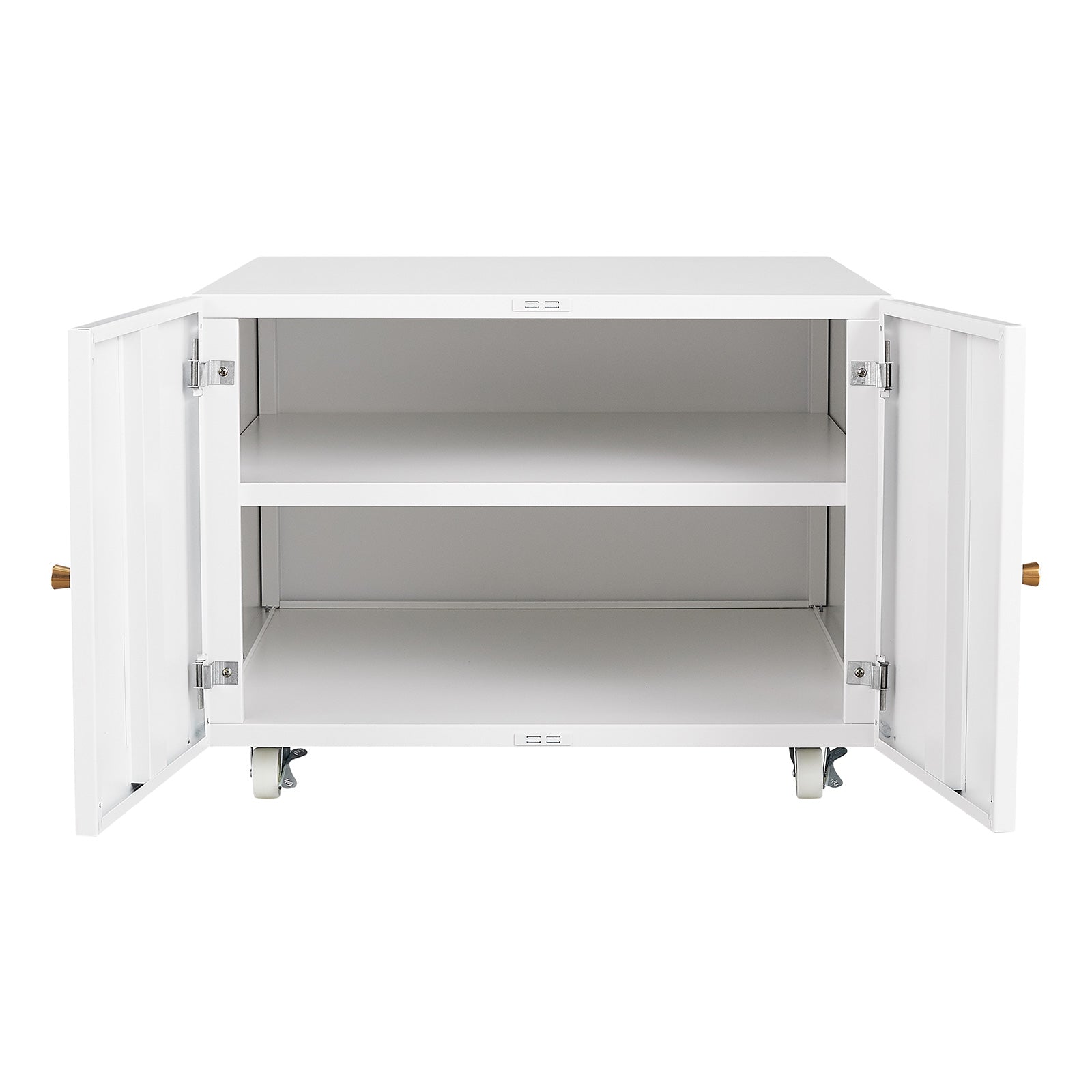 White mobile office cabinet