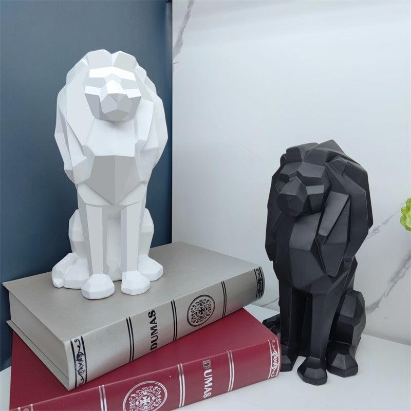 Geometric lion resin