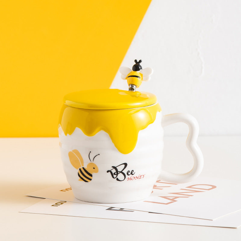 Taza de abeja con tapa