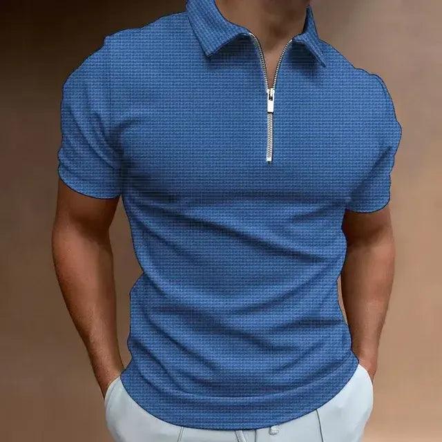 Polo de verano con cremallera y manga corta para hombre