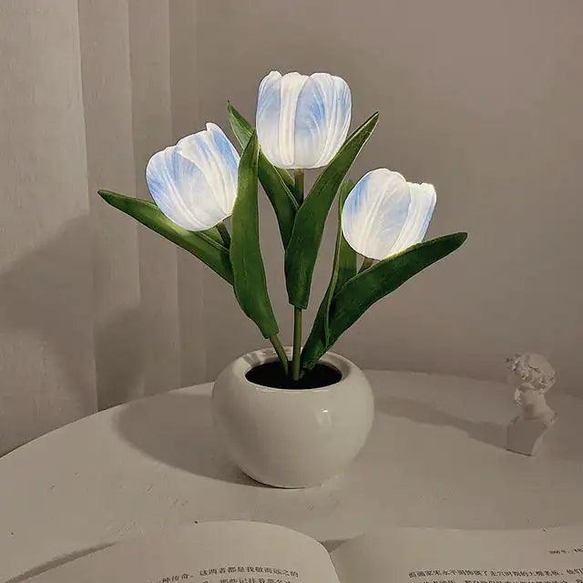 Luz nocturna de tulipanes bonsái