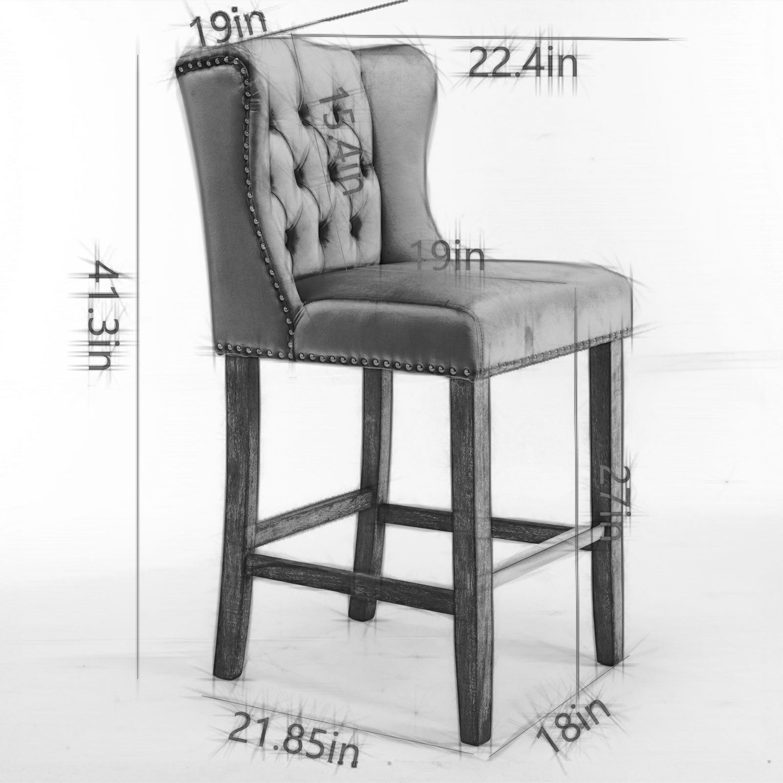 Set of 2 Bar Stools