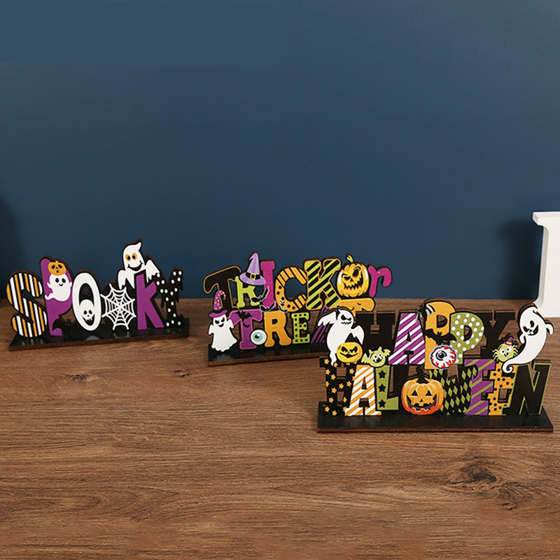 Wooden Pumpkin Decor Halloween