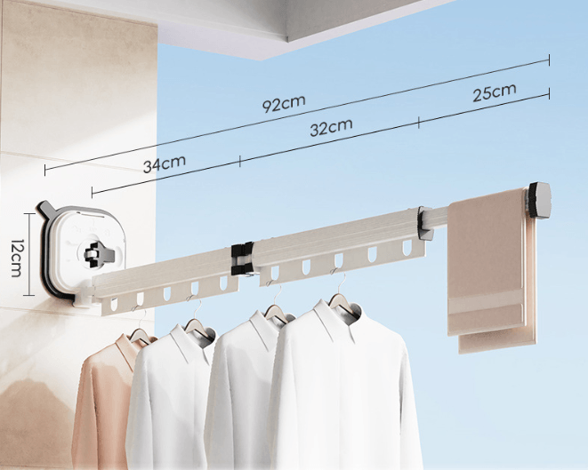 "Save Space with Our Multifunctional Retractable Clothes Drying Hanger!"