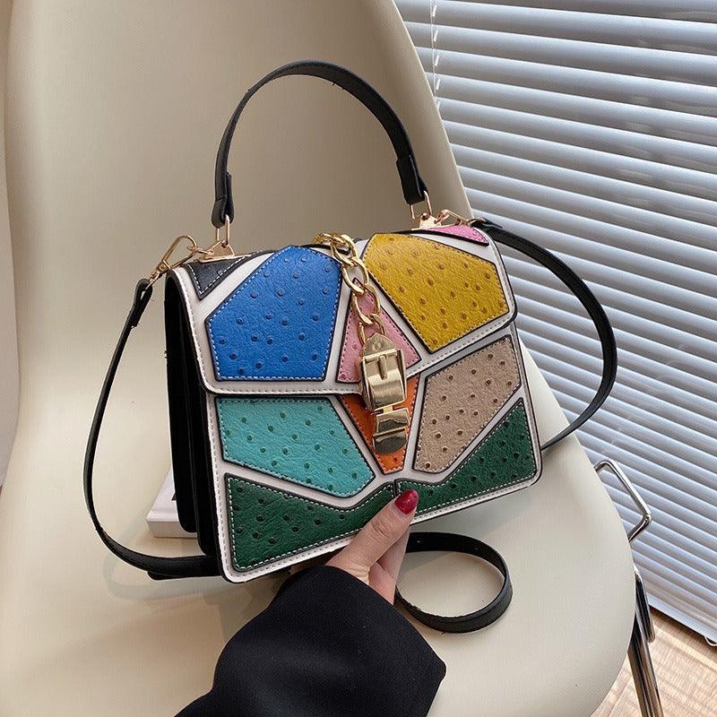 Color block bag: hand or shoulder