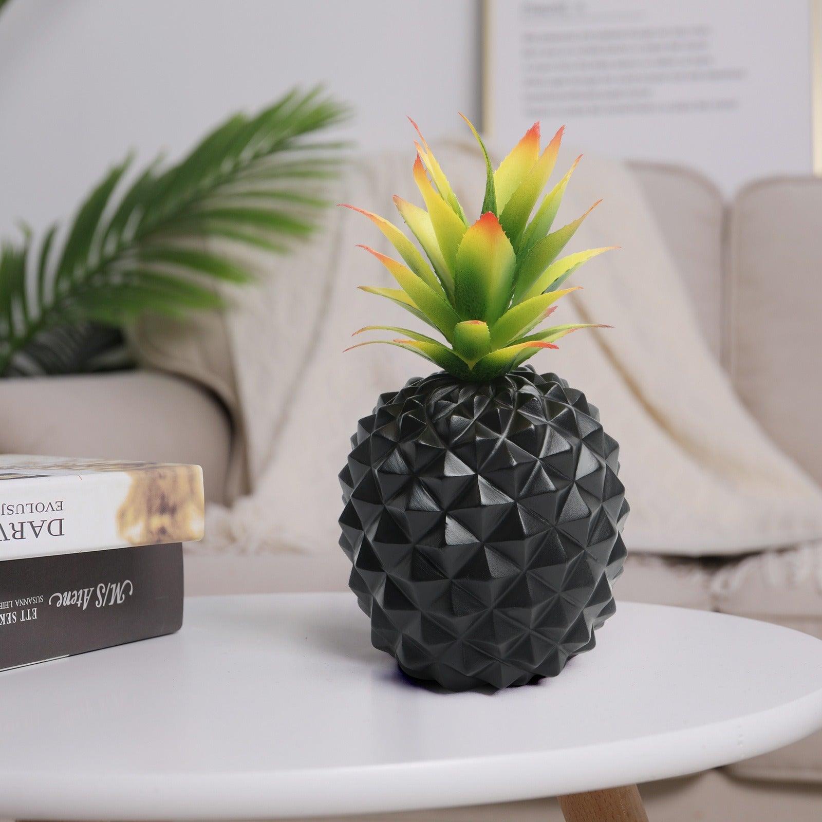 Black pineapple desk plant